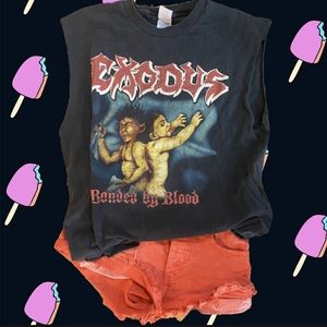 Exodus band cut off tank tee